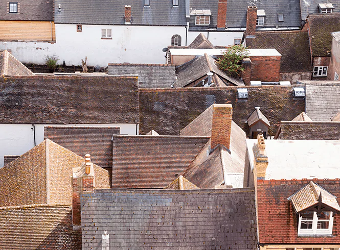Photo roofs of old houses in ludlow shropshire