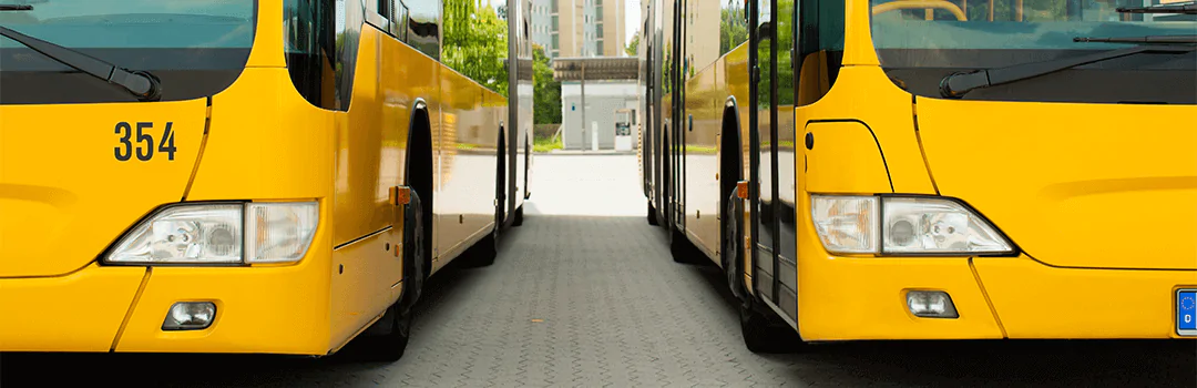 Yellow buses in southampton