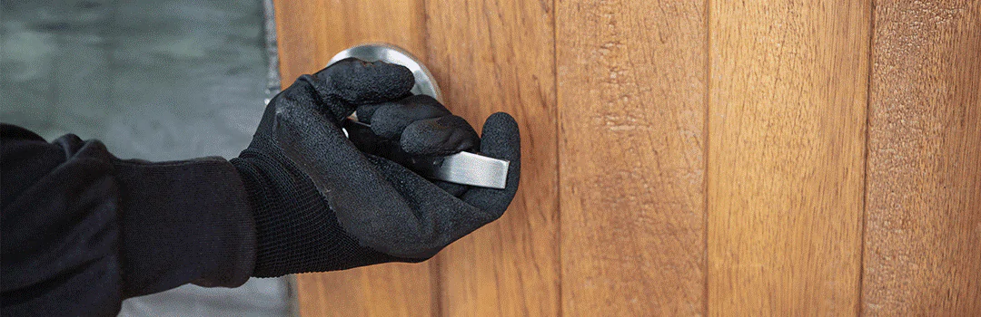 robber breaking in to back gate
