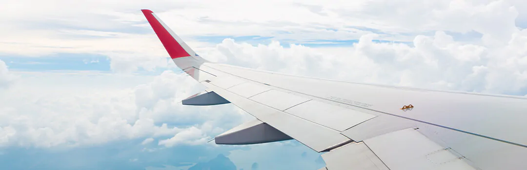 airplane wing in the sky